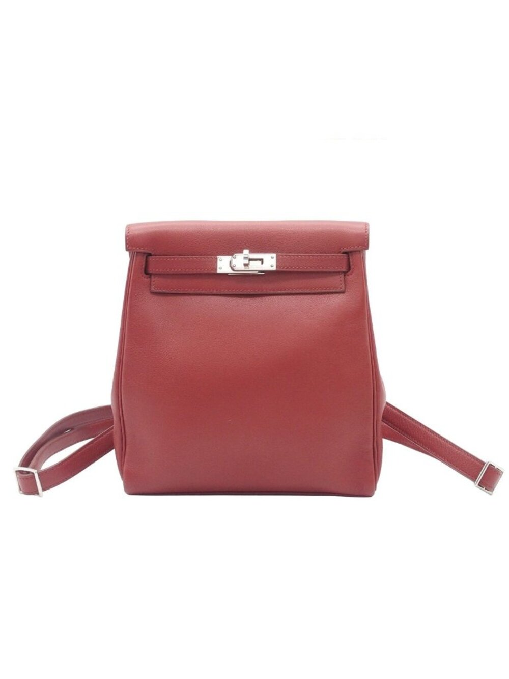 Hermes Kelly a Dos PM Rouge Ash Silver Gulliver Backpack